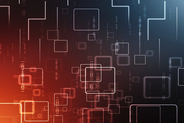 2d illustration Abstract futuristic electronic circuit technology background