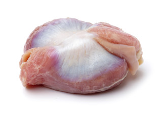 Raw Chicken gizzards on white background