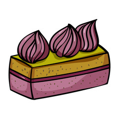 Cream Cake sponge cake. Sweets Cakes Dessert. Pastry shop - Vector. Vector illustration