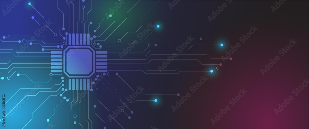 Aufkleber high tech technology geometric and connection system background.