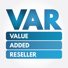 VAR - Value Added Reseller acronym, business concept background