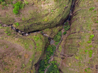 Aerial shot of Plus Valley at Tamhini, Pune, Maharashtra, India