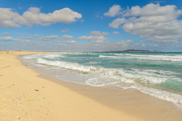 Fototapeta na wymiar sandy beach sea and sky