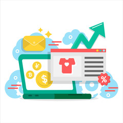 Digital marketing with doodles elements