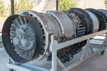 old jet engine details and photo