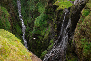 Glymur, the second highest waterfall in Iceland