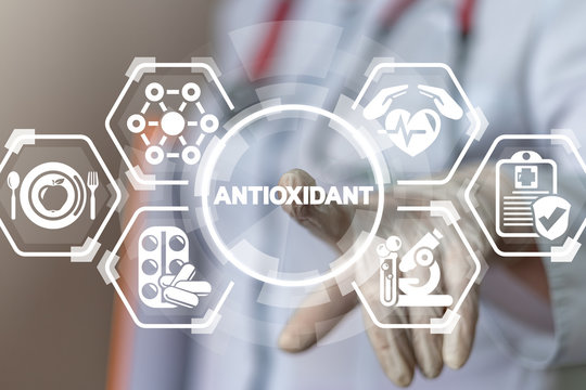 Natural Antioxidants Nutrition Diet Treatment Medical Innovative Concept.