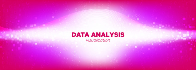 Obraz premium Glow Particle Movement. Matrix Digits. Bright 