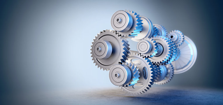 Engine with gears and cogs mechanism