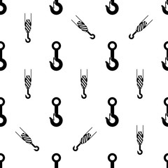 Crane Hook Icon Seamless Pattern, Tow Hook