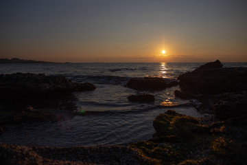 Бакинская бухта на восходе дня