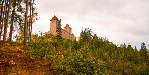  Kasperk Castle view, autumn, cloudy                              