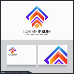 Modern abstract arrow logo symbol design. Vector illustration