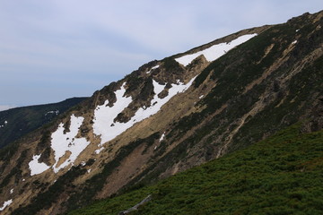 早池峰山 春　山頂への道