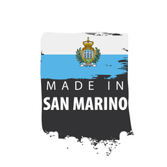 San Marino flag, vector illustration on a white background