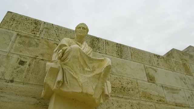 Dolly camera shot of an ancient roman building in Athen, Greece.