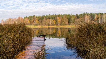 Zalew Czapielówka w Czarnej Białostockiej, Puszcza Knyszyńska, Polska złota jesień, Podlasie © podlaski49