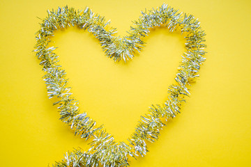heart made of yellow christmas decoration