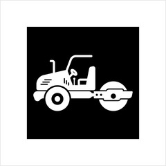 Road Roller Icon, Construction Vehicle Icon