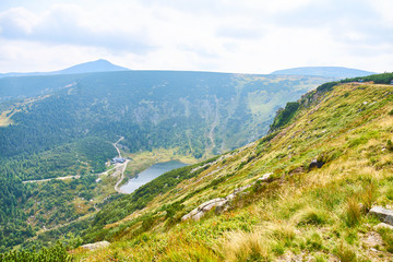 Obraz premium glacial lake in Krkonose Mountains 