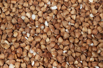 Buckwheat background dried grains macro