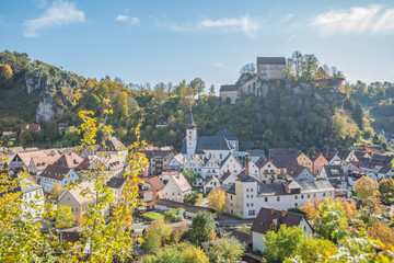 Pottenstein, Fränkische Schweiz, Blick auf Burg Pottenstein