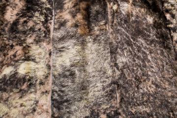 Fur texture close up. Fur on winter women's clothing.