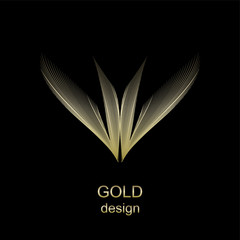 Elegant gold symbol, sign, logo, emblem.
