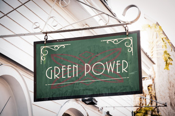 Fototapeta premium Street Sign to Green Power