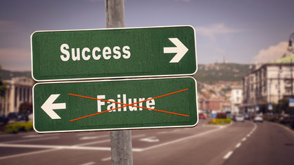 Street Sign to Success versus Failure