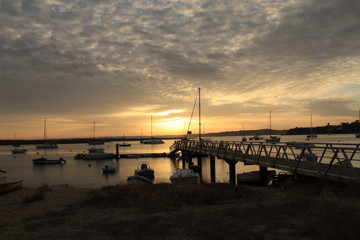 Hafen im Sonnenuntergang