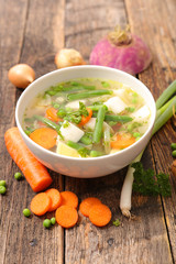 soup with broth and vegetable