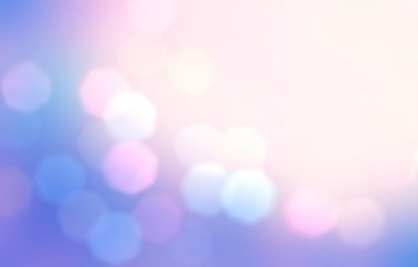 Fototapeta premium Holiday bokeh pattern. Garland lights texture. Pink blue gradient. Wonderful fantastic background. Fairy tale illustration.