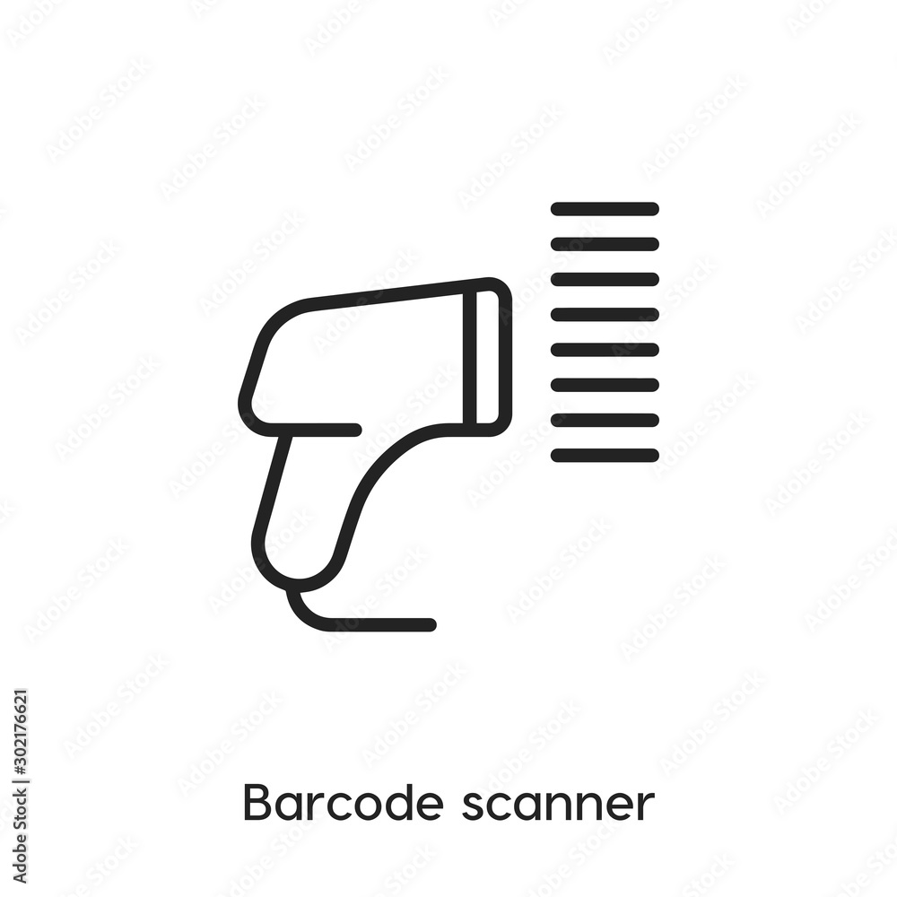 Poster barcode scanner icon. barcode scanner vector symbol. linear style sign for mobile concept and web de