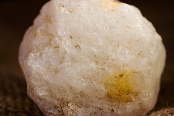 White translucent quartz close up