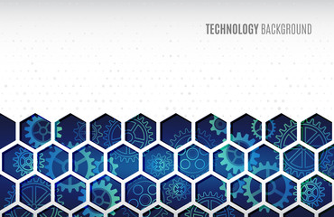 Abstract hexagons science background. Hi-tech digital technology and engineering concept