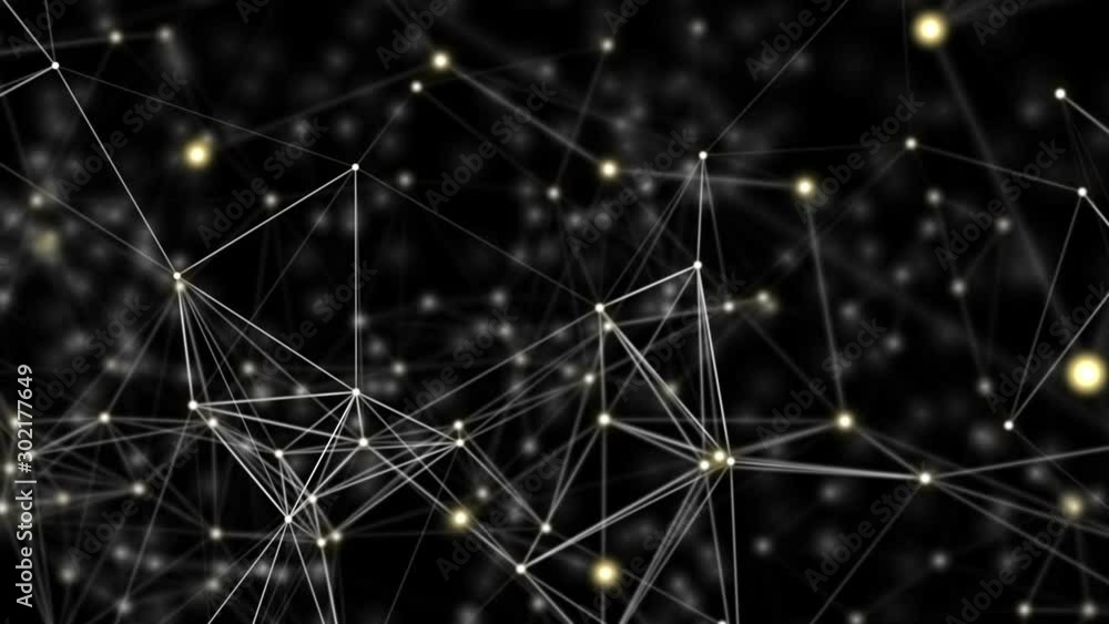 Poster plexus particles in beautiful organic motion. fantasy abstract technology and engineering motion bac