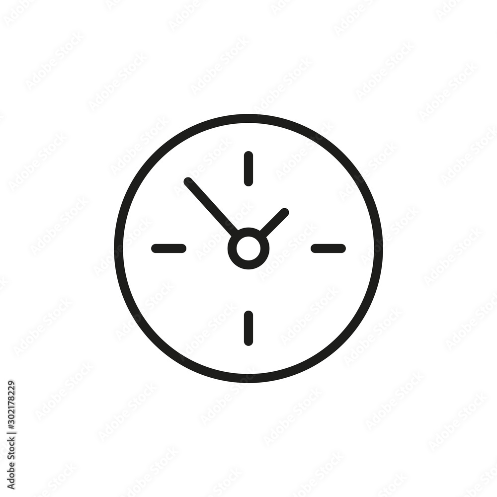 Poster simple clock line icon.