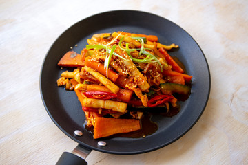 Korean spicy stir fried squid
