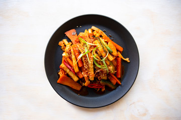 Korean spicy stir fried squid
