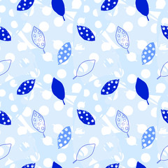 seamless pattern with fantasy leaves