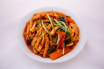 Korean spicy stir fried squid