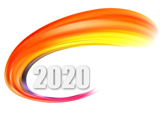 Vivid acrylic brushstroke. Abstract oil paint stream. Twisted ribbon paint smear. Christmas and New Year texture. Rainbow brush stroke. Banner, cover and postcard design element. vector