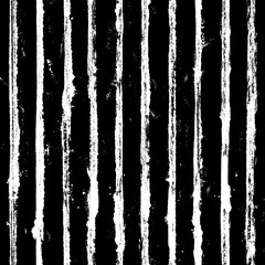 Zwart-wit streep grunge naadloze patroon. Witte strepen op zwarte achtergrond