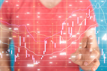Business intelligence. Diagram - Graph Stock Trading, Investment dashboard