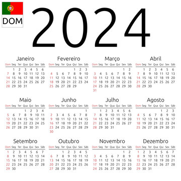 Calendar 2024, Portuguese, Sunday