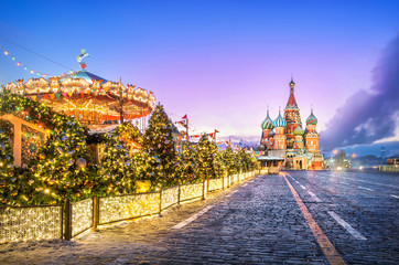 Новогодняя карусель на Красной Площади New Year's carousel on Red Square