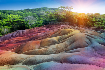 The most famous tourist place of Mauritius- Chamarel - earth of seven colors ..