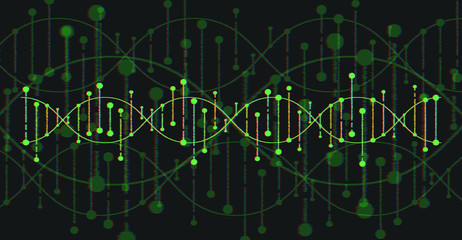 A glitch-style DNA chain.