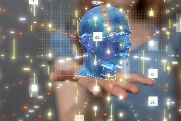 science consist head human digital technology concept